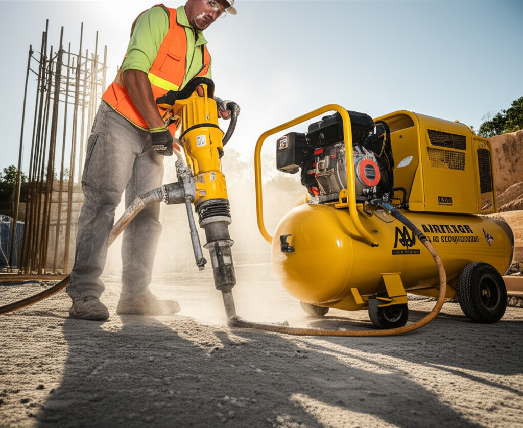 Generate a high-quality, relevant image prompt for an article about: Concrete Drilling: Proven Air C