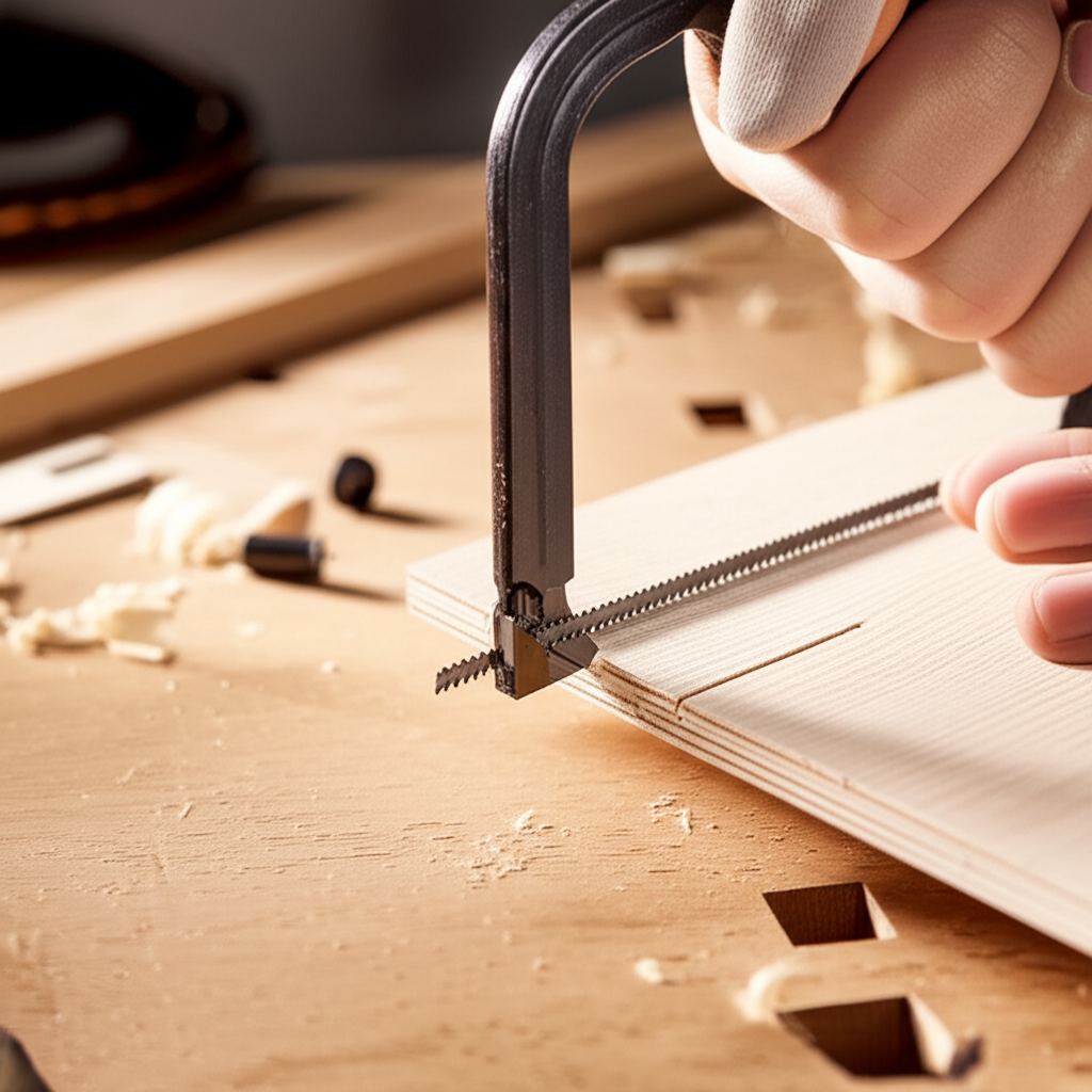 Generate a high-quality, relevant image prompt for an article about: Coping Saw Cut Aluminum: Effort