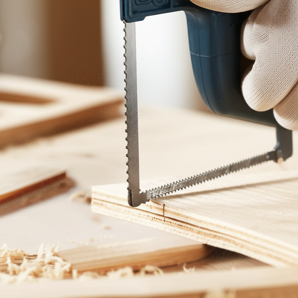 Generate a high-quality, relevant image prompt for an article about: Easy Coping Saw Blade Change