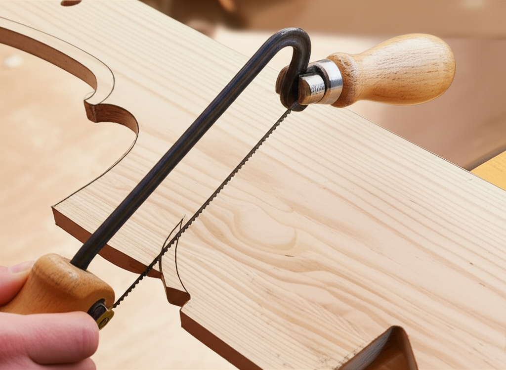 Generate a high-quality, relevant image prompt for an article about: How Does a Coping Saw Work: Pro