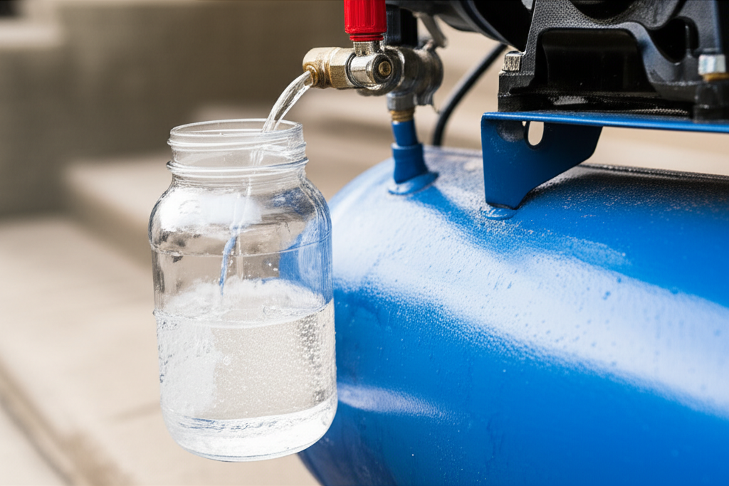 Generate a high-quality, relevant image prompt for an article about: Proven Way to Drain Air Compres