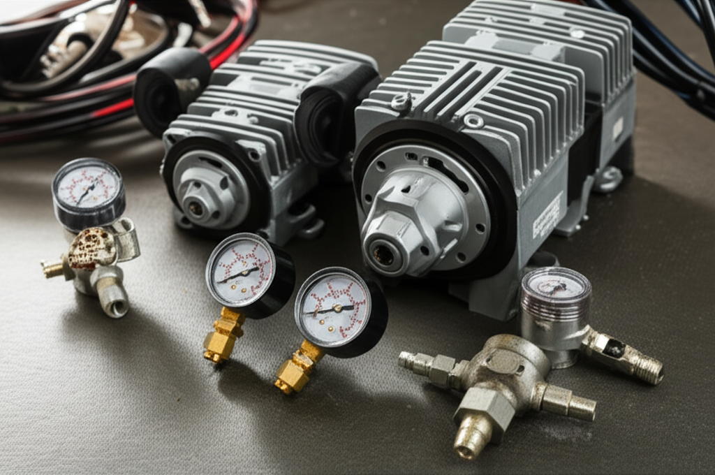 Generate a high-quality, relevant image prompt for an article about: Are Air Compressor Regulators U