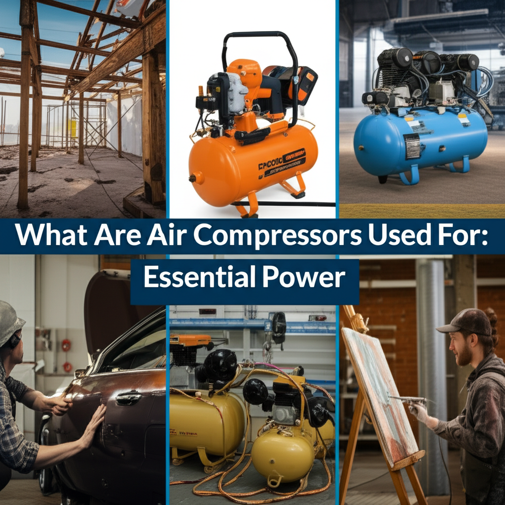 Generate a high-quality, relevant image prompt for an article about: What Are Air Compressors Used F