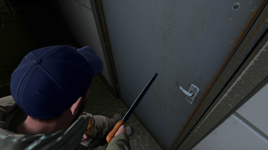 Generate a high-quality, relevant image prompt for an article about: How to Use Hacksaw on Lock DayZ