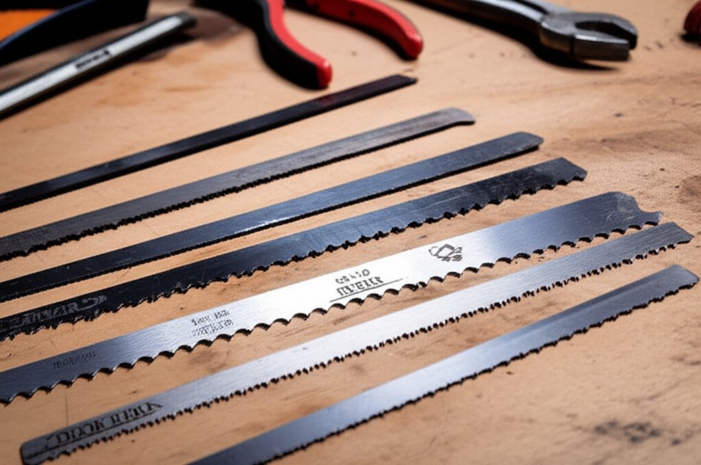 Generate a high-quality, relevant image prompt for an article about: Which Hacksaw Blades Are Best: