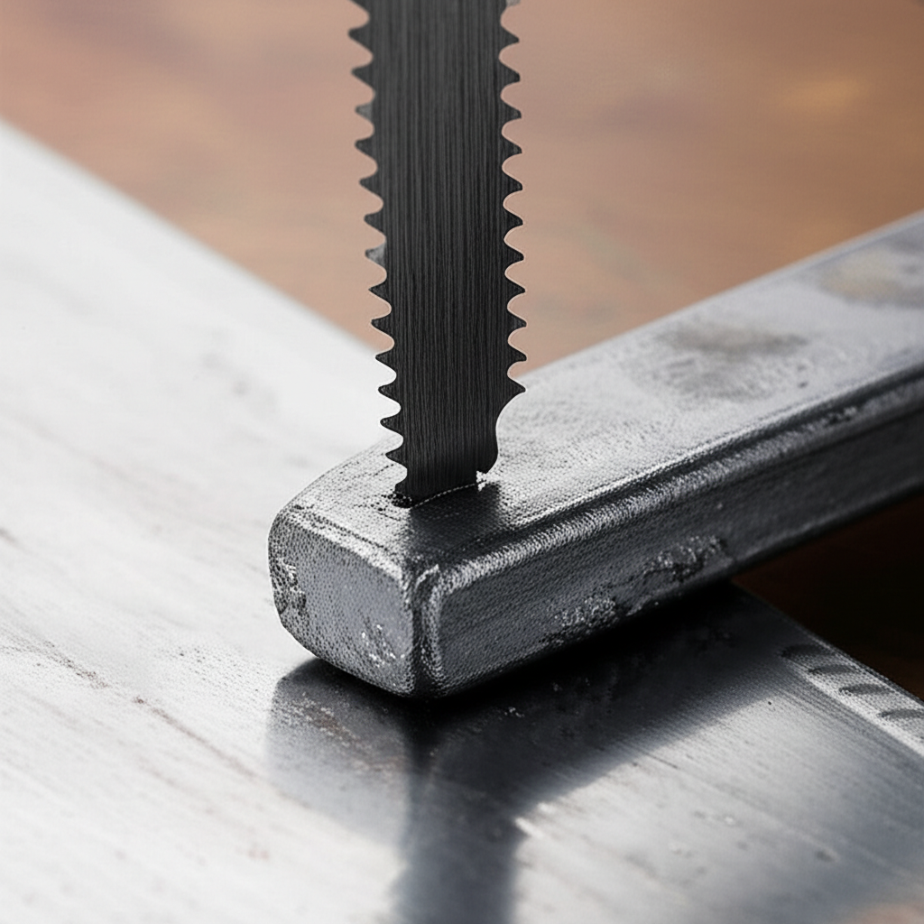Generate a high-quality, relevant image prompt for an article about: What Hacksaw Blade To Cut Steel
