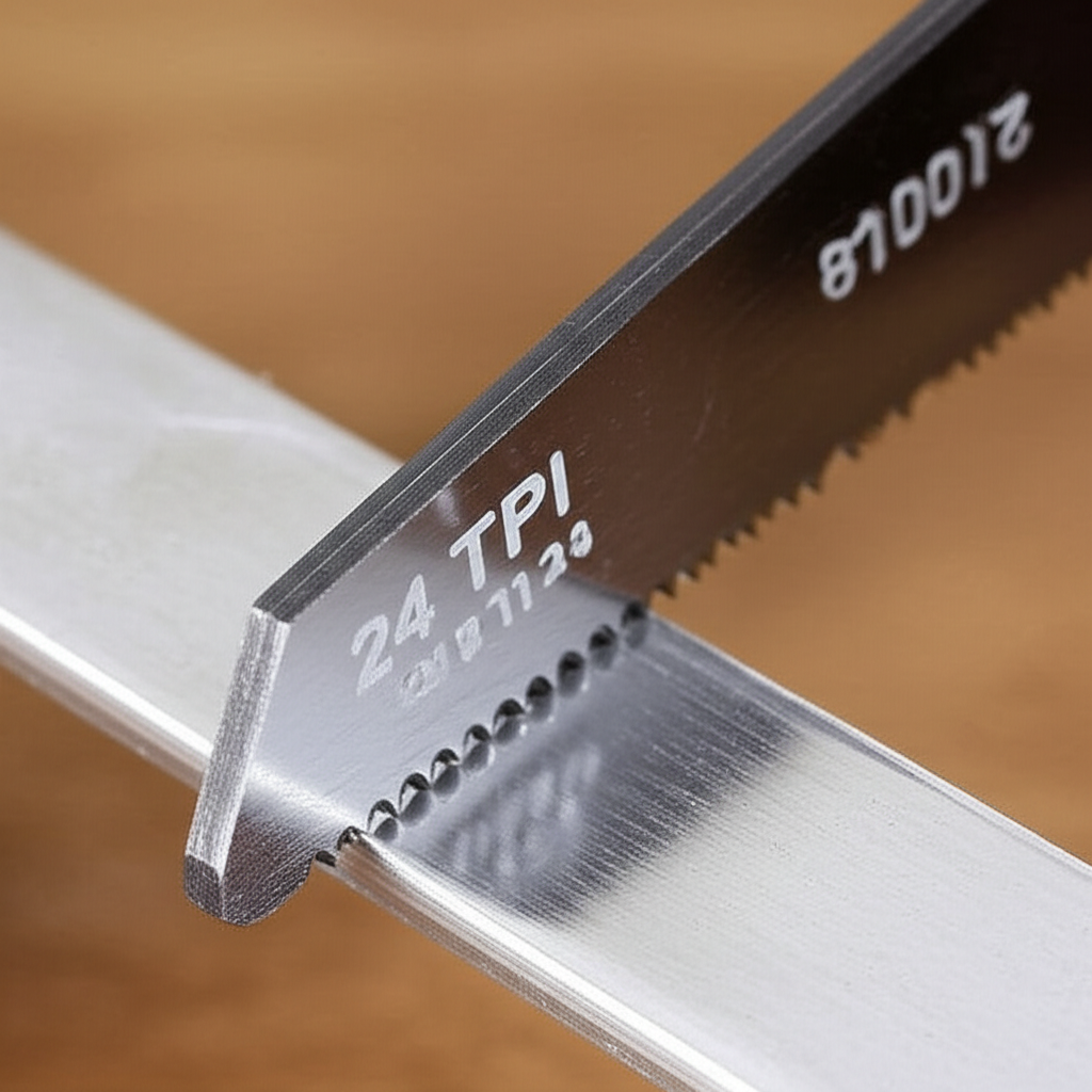 Generate a high-quality, relevant image prompt for an article about: What Is a 24 TPI Hacksaw Blade