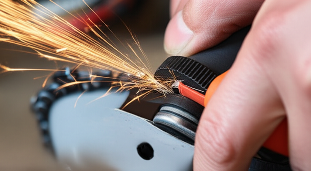 Generate a high-quality, relevant image prompt for an article about: How to Sharpen Electric Chain S