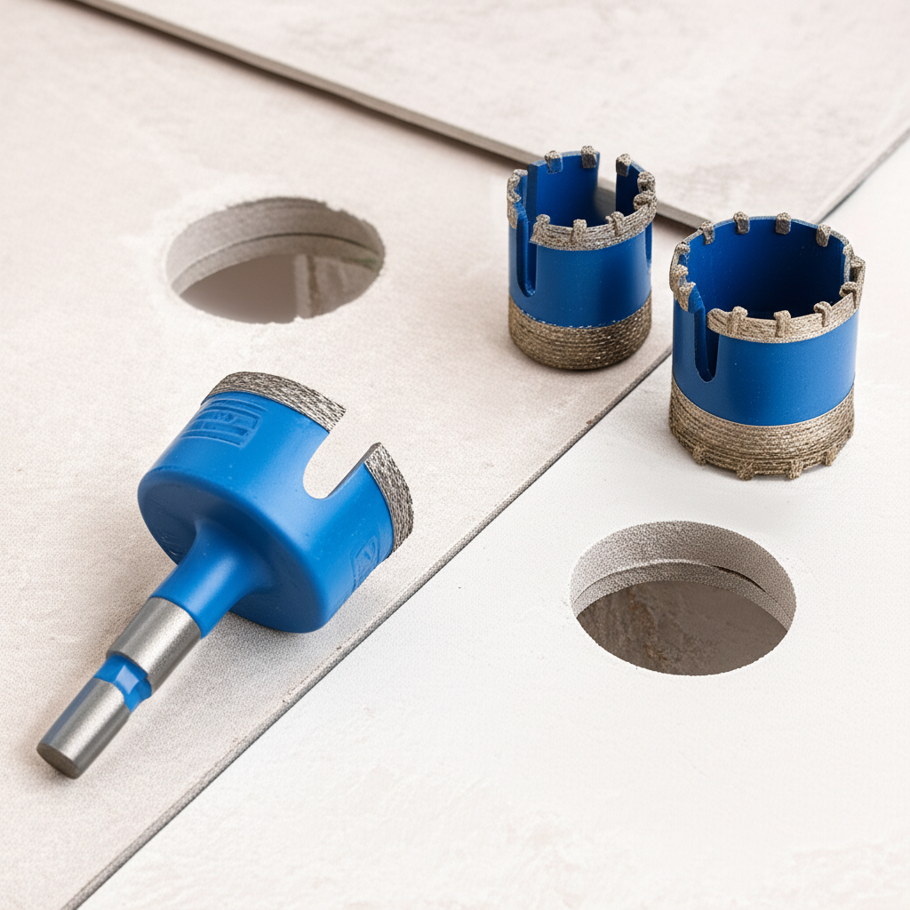 Generate a high-quality, relevant image prompt for an article about: What Type of Hole Saw for Tile: