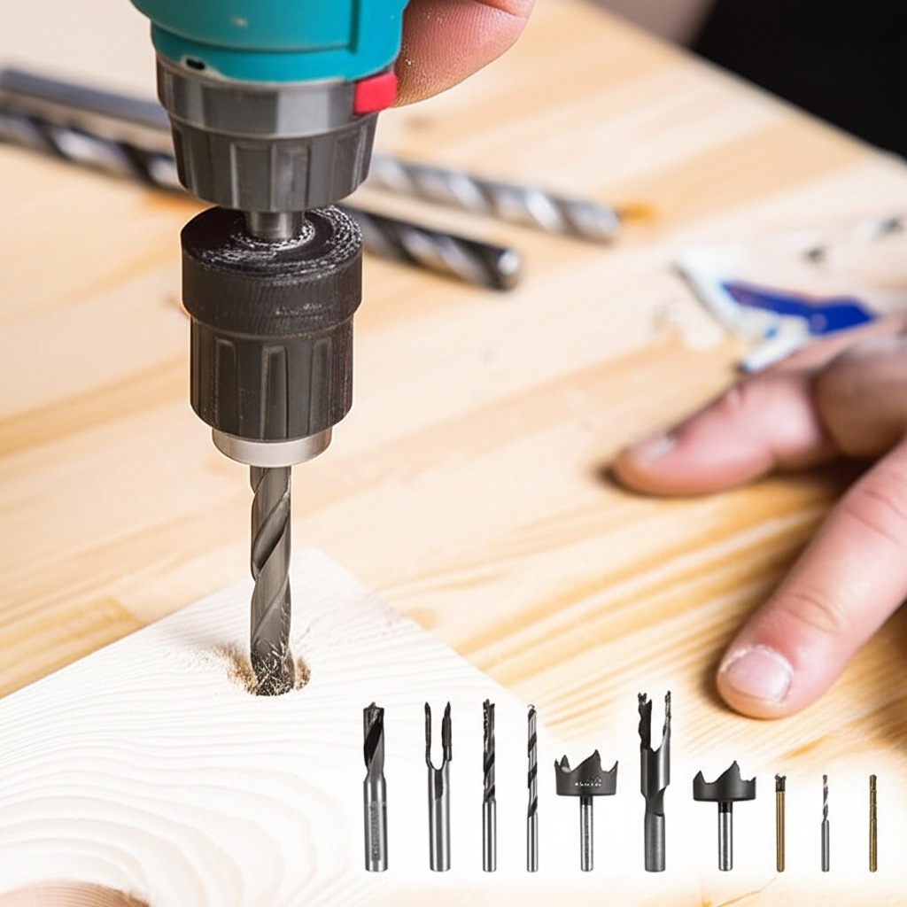 Generate a high-quality, relevant image prompt for an article about: How to Use Hole Saw Drill Bit: